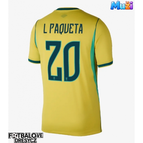 Brazílie Lucas Paqueta #20 Domácí Dres MS 2026 Krátký Rukáv Brazílie Lucas Paqueta #20 Domácí Dres MS 2026 Krátký Rukáv